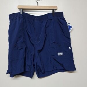 AFTCO Fishing Shorts Mens Size 46 Royal Blue Active Cargo Pocket Nylon Cargo